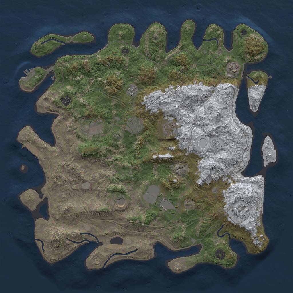Rust Map: Procedural Map, Size: 4250, Seed: 55857949, 18 Monuments