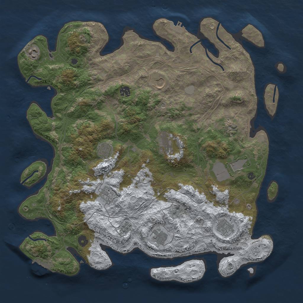 Rust Map: Procedural Map, Size: 4260, Seed: 1854, 20 Monuments