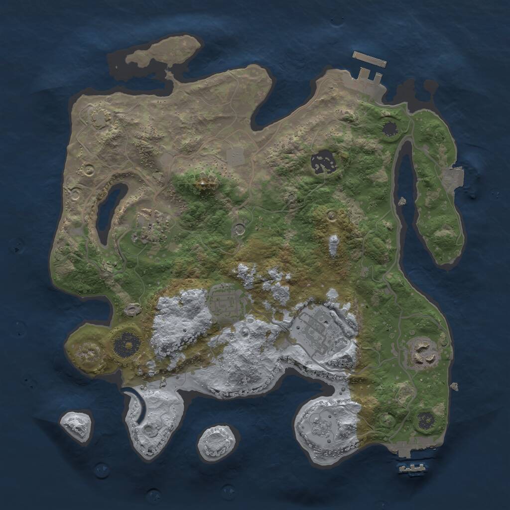 Rust Map: Procedural Map, Size: 3000, Seed: 1534712312, 11 Monuments