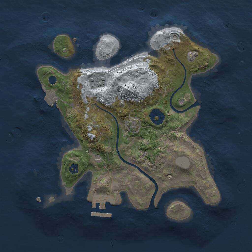 Rust Map: Procedural Map, Size: 2500, Seed: 783197, 5 Monuments