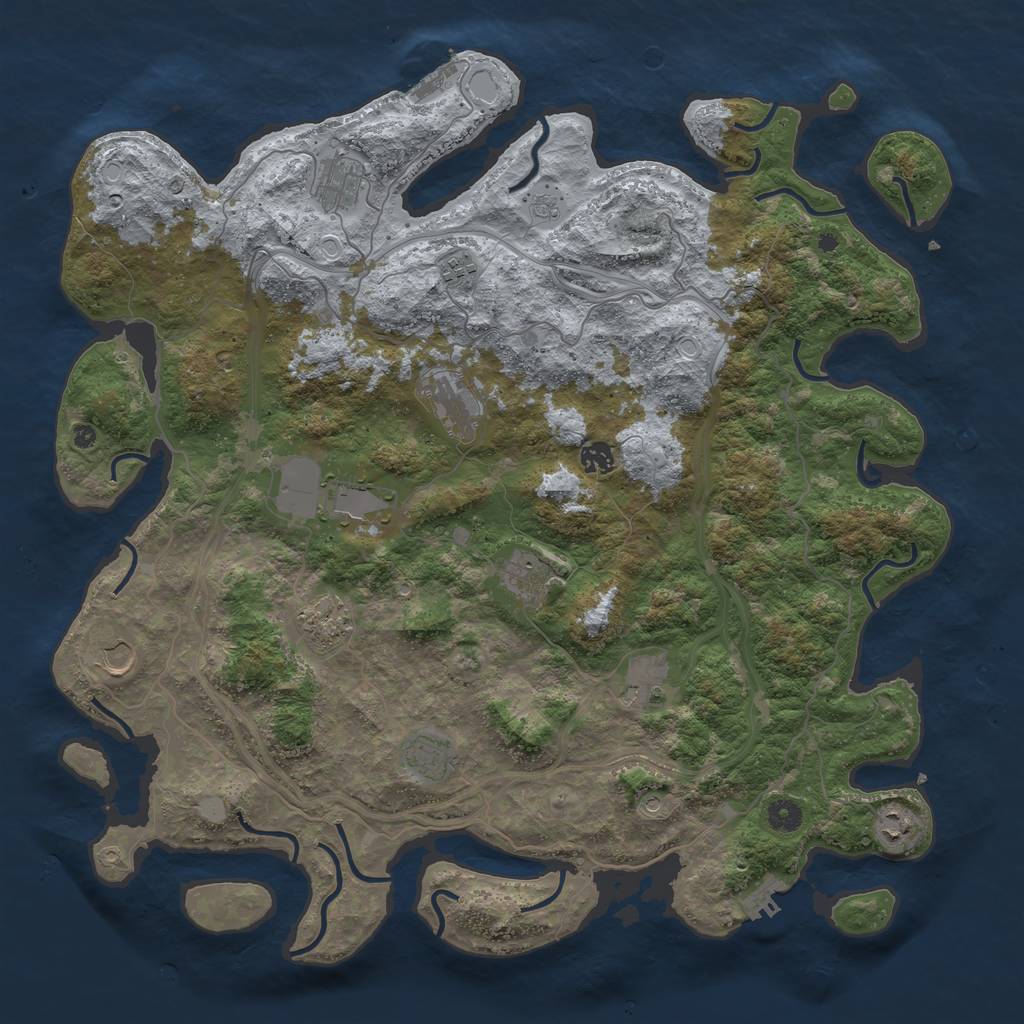Rust Map: Procedural Map, Size: 4550, Seed: 700932650, 20 Monuments