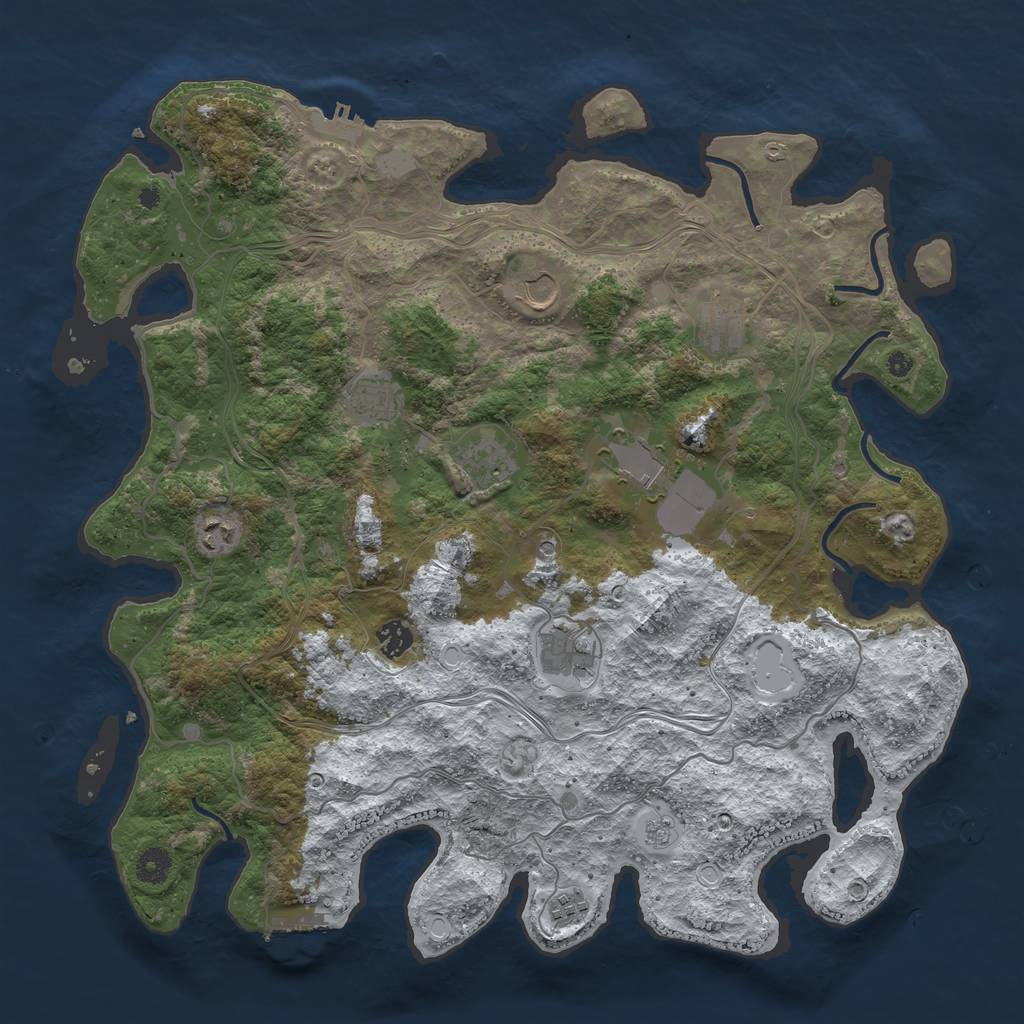 Rust Map: Procedural Map, Size: 4251, Seed: 1865358858, 18 Monuments