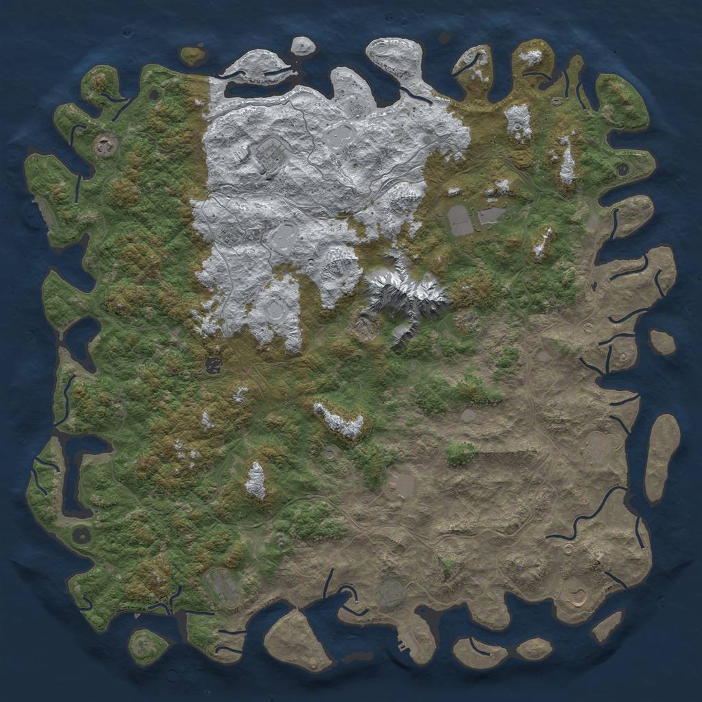 Rust Map: Procedural Map, Size: 6000, Seed: 123456789, 20 Monuments