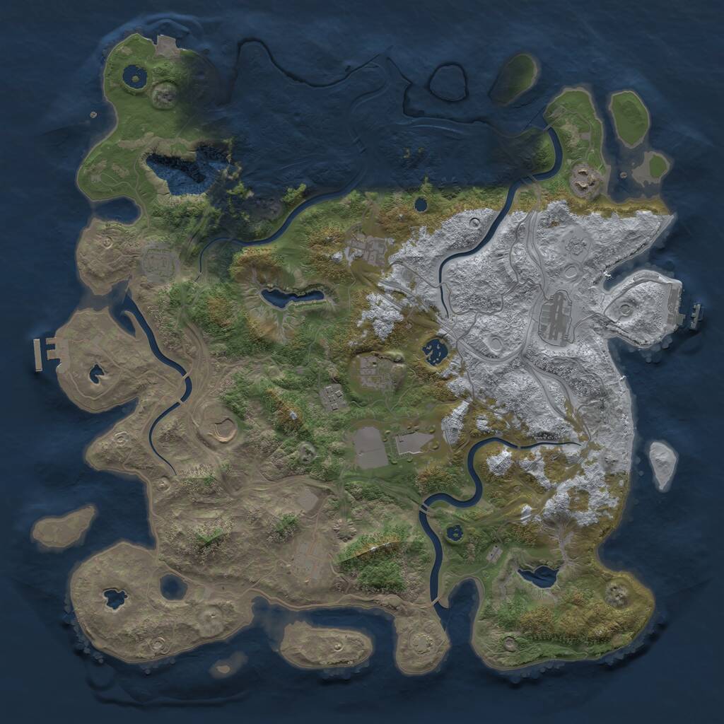 Rust Map: Procedural Map, Size: 4500, Seed: 1337, 16 Monuments