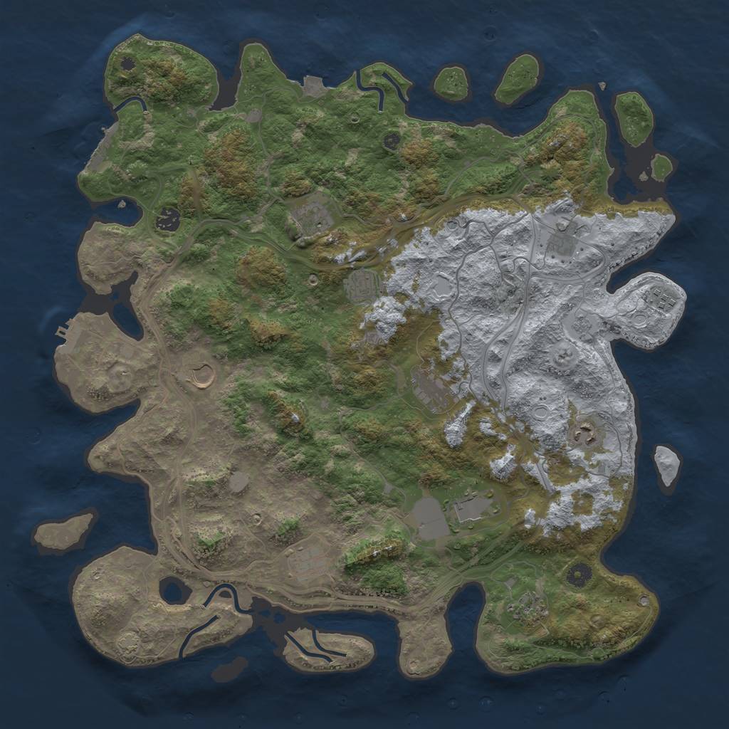 Rust Map: Procedural Map, Size: 4500, Seed: 1337, 19 Monuments