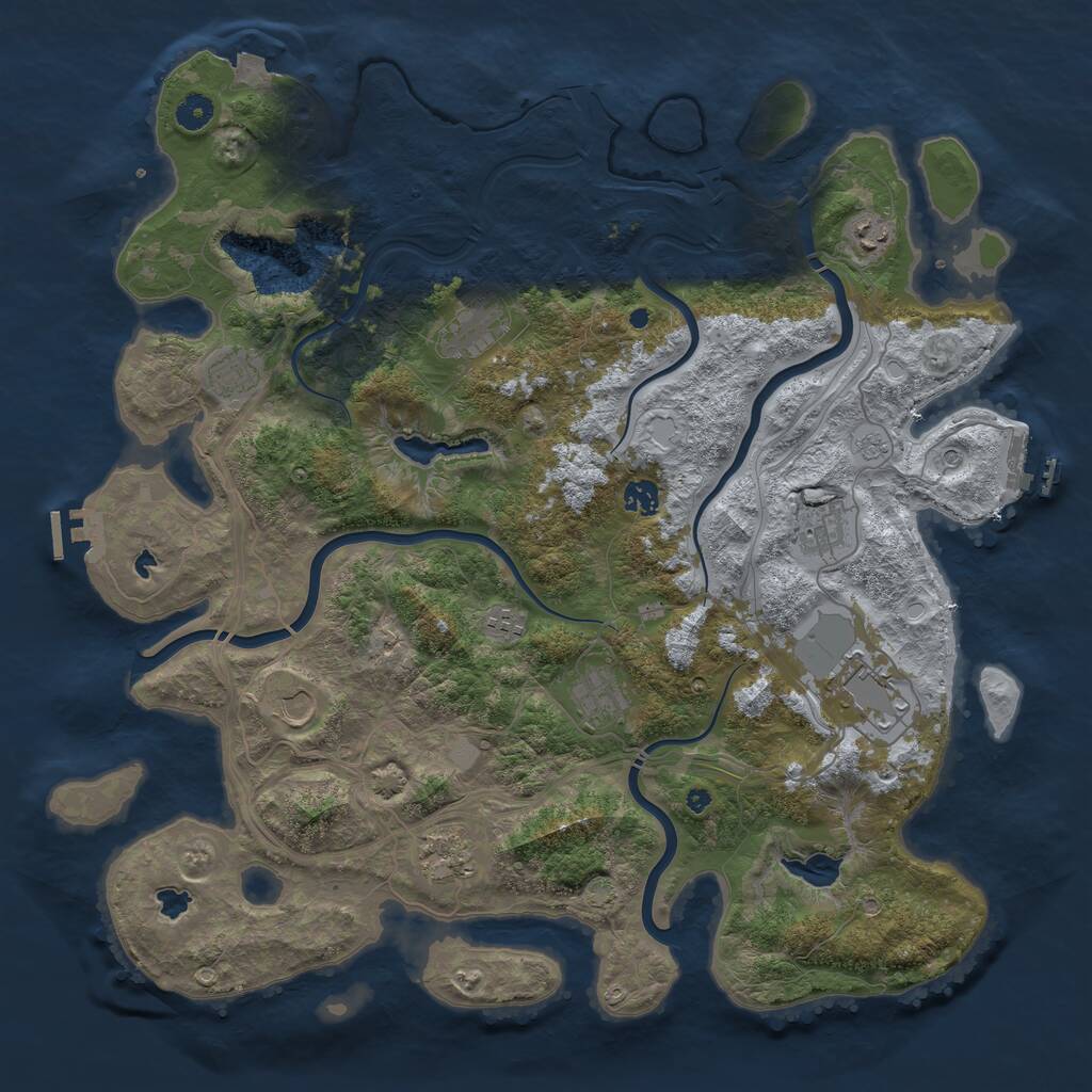 Rust Map: Procedural Map, Size: 4500, Seed: 1337, 16 Monuments