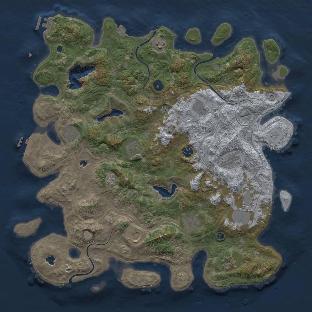 Rust Map: Procedural Map, Size: 4500, Seed: 1337, 17 Monuments