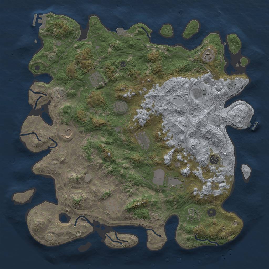 Rust Map: Procedural Map, Size: 4500, Seed: 1337, 19 Monuments