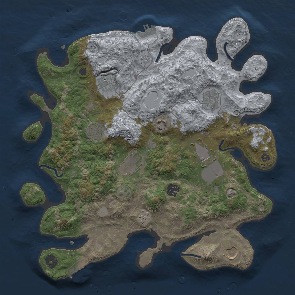 Rust Map: Procedural Map, Size: 3500, Seed: 478956, 18 Monuments