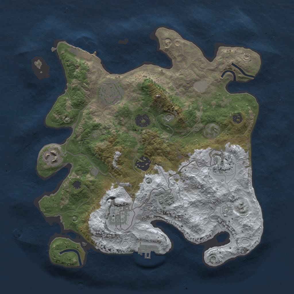 Rust Map: Procedural Map, Size: 3000, Seed: 1816272968, 15 Monuments