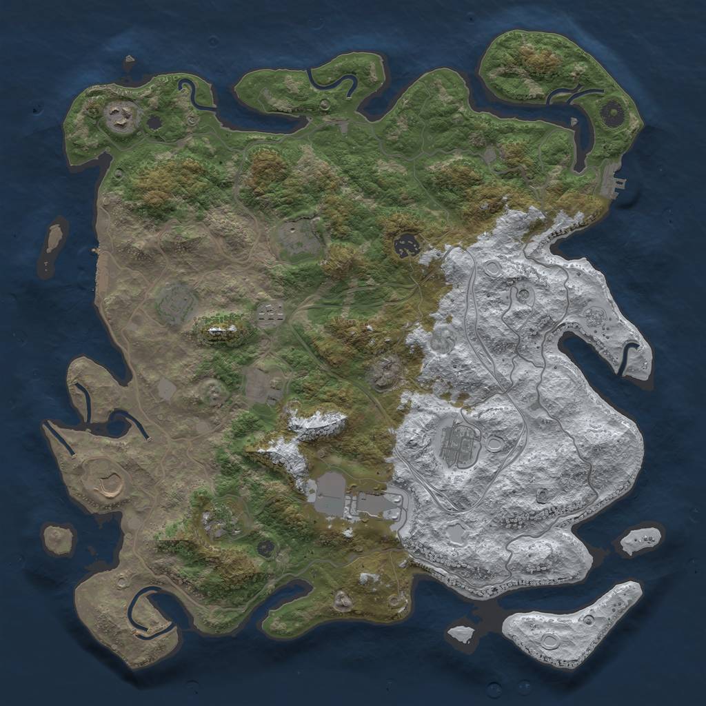Rust Map: Procedural Map, Size: 4250, Seed: 12141975, 19 Monuments