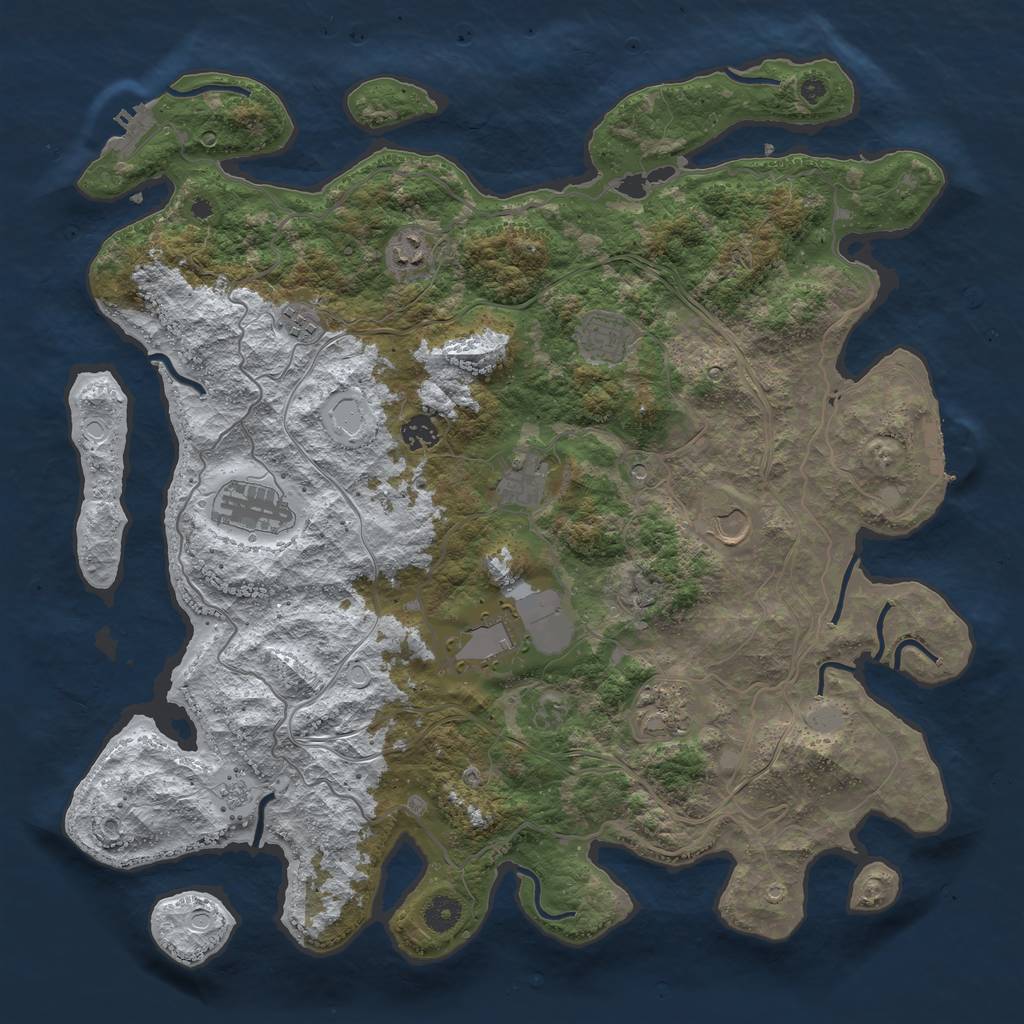 Rust Map: Procedural Map, Size: 4250, Seed: 483913846, 18 Monuments