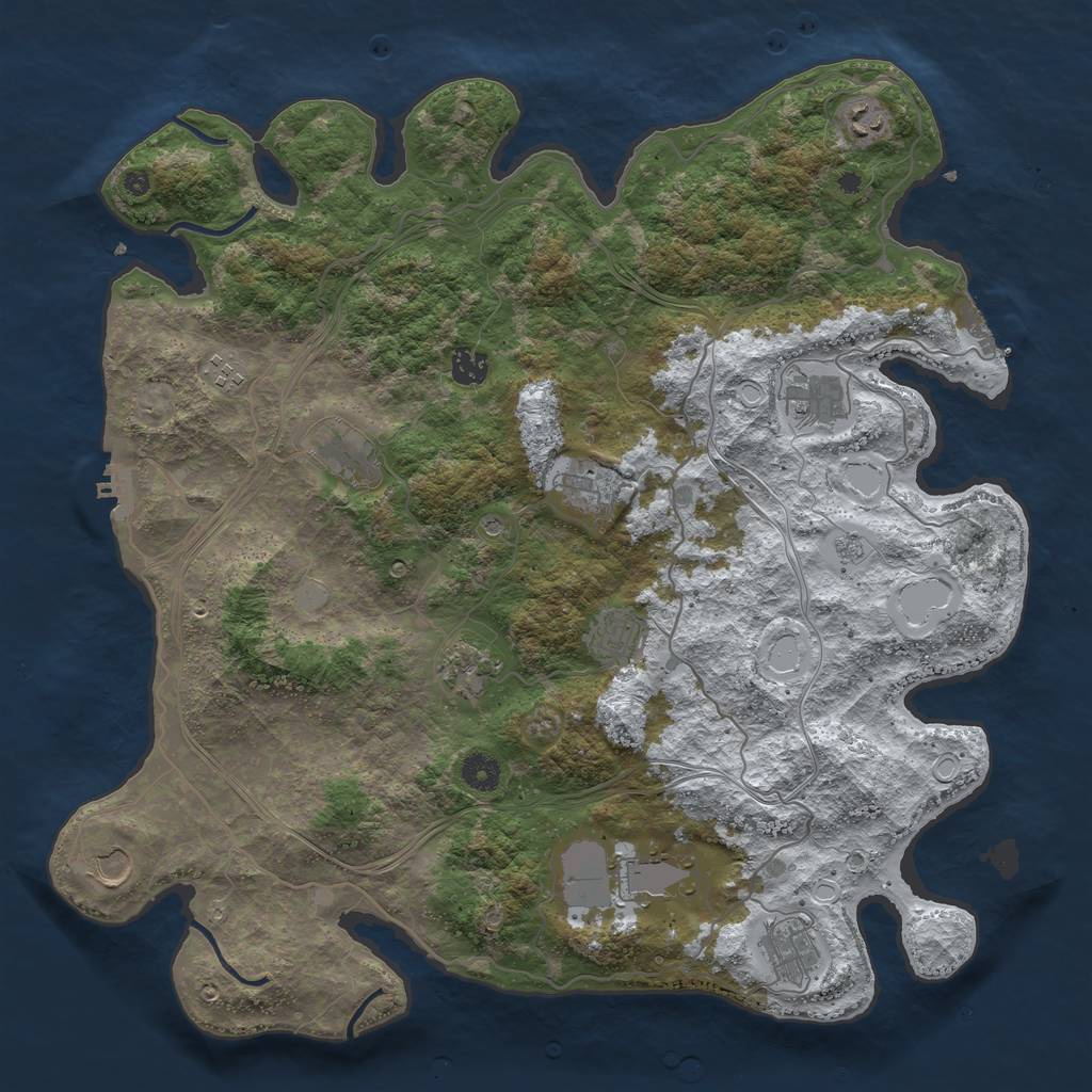 Rust Map: Procedural Map, Size: 4250, Seed: 2038444844, 20 Monuments