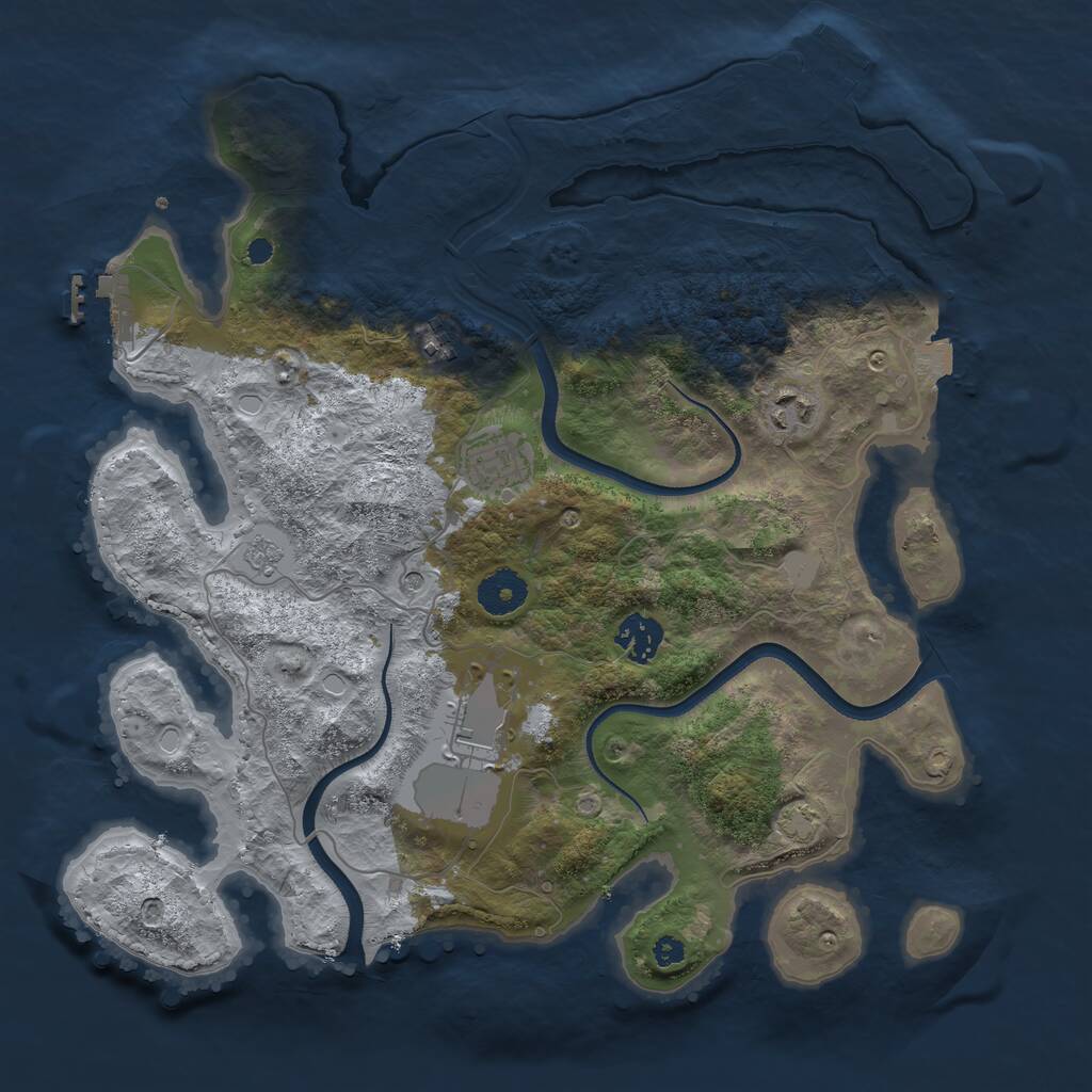 Rust Map: Procedural Map, Size: 3500, Seed: 626279266, 11 Monuments