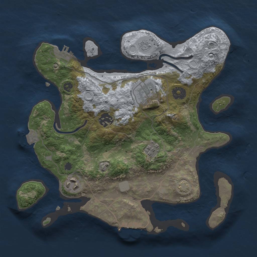 Rust Map: Procedural Map, Size: 2800, Seed: 27585, 11 Monuments