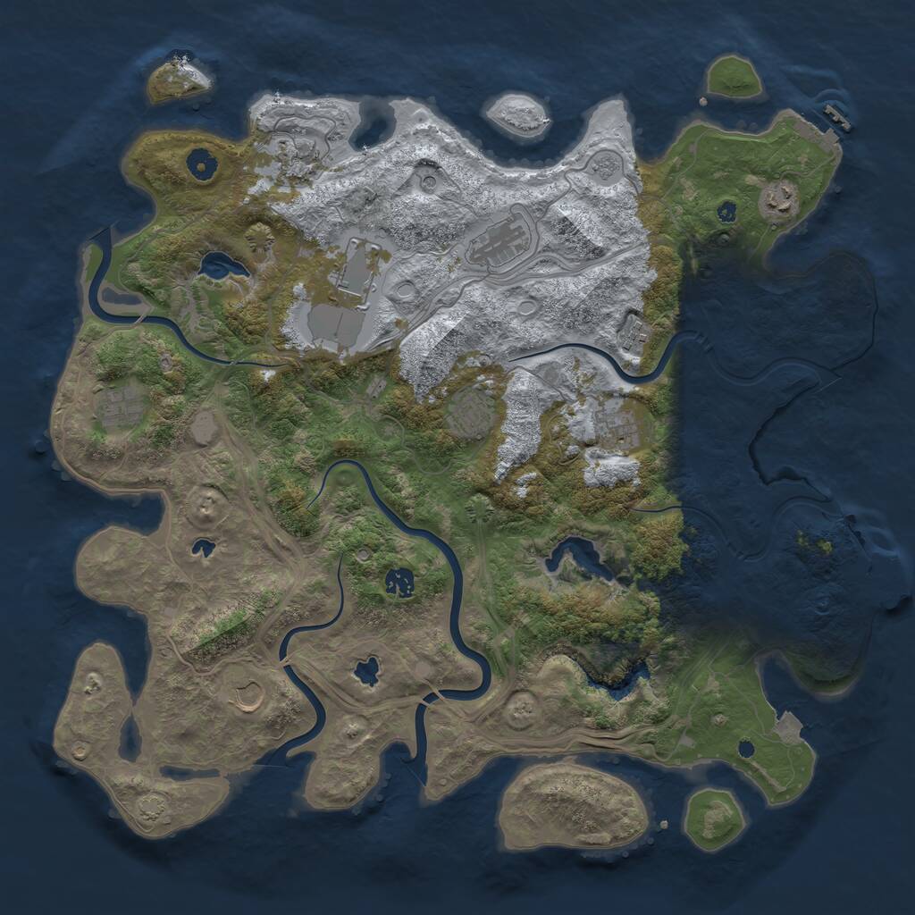 Rust Map: Procedural Map, Size: 4500, Seed: 397633457, 16 Monuments