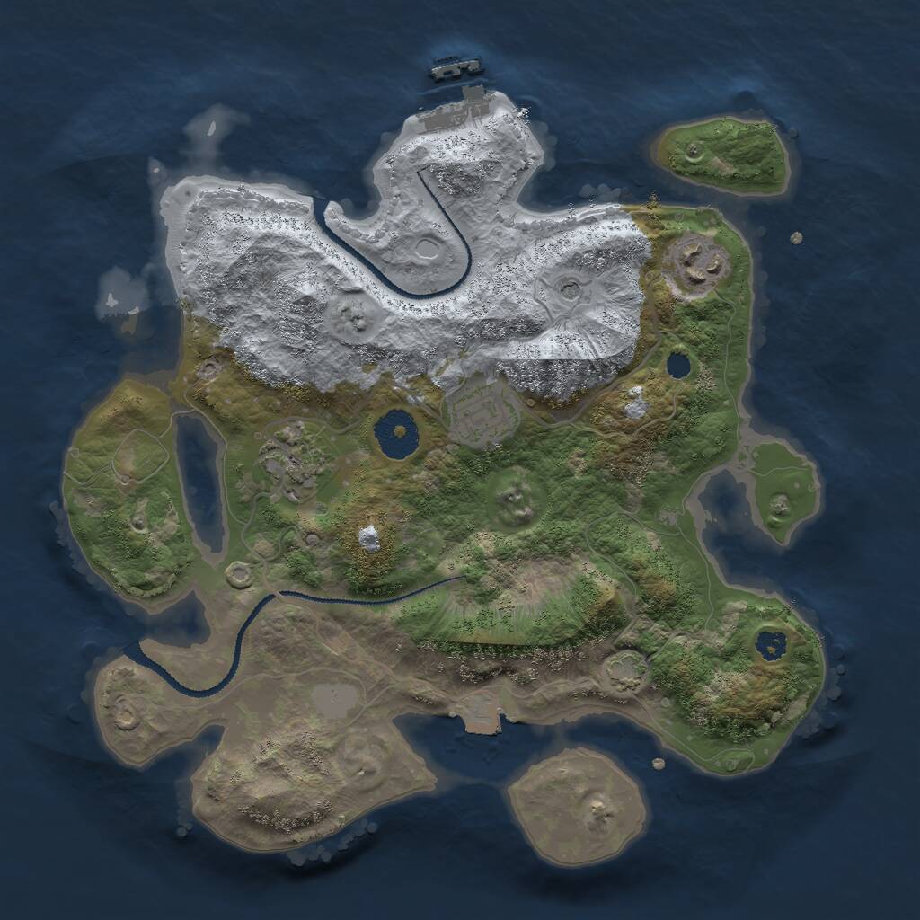Rust Map: Procedural Map, Size: 3000, Seed: 87932, 7 Monuments