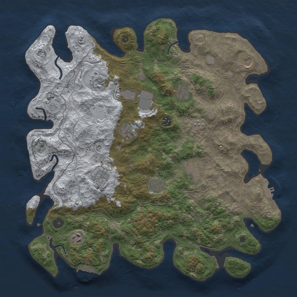 Rust Map: Procedural Map, Size: 4250, Seed: 907679753, 20 Monuments