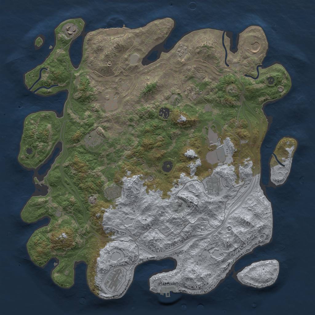 Rust Map: Procedural Map, Size: 4250, Seed: 1767858911, 20 Monuments