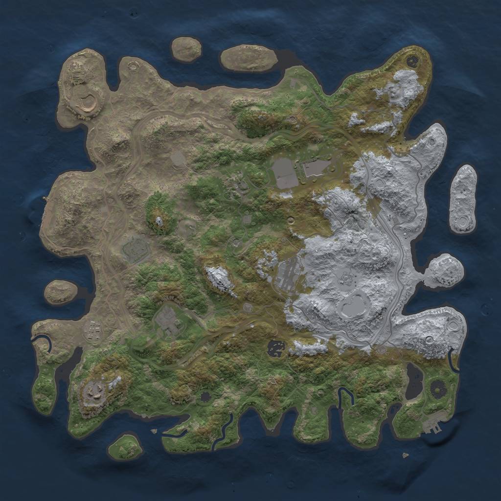Rust Map: Procedural Map, Size: 4250, Seed: 724383285, 18 Monuments