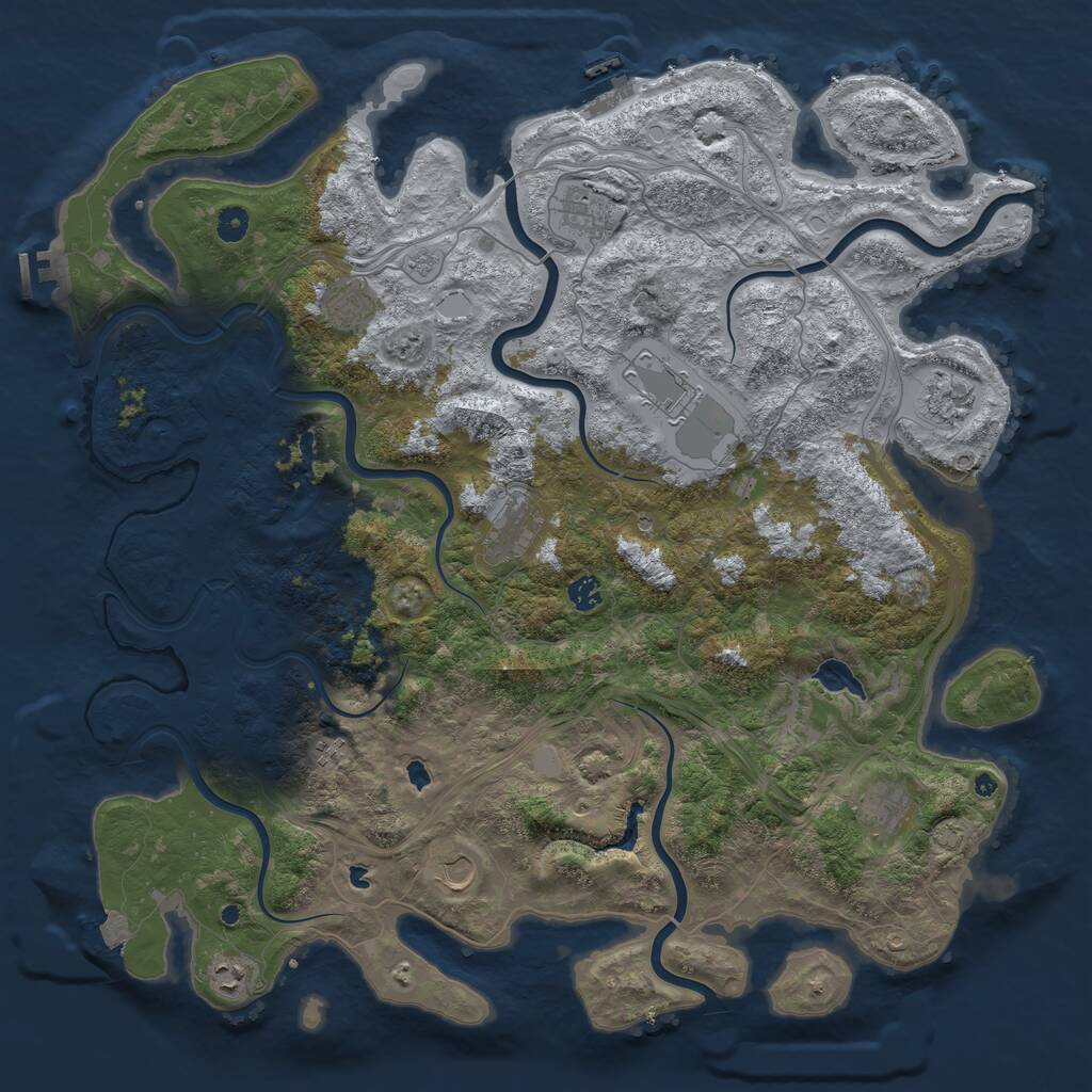 Rust Map: Procedural Map, Size: 4800, Seed: 63956883, 16 Monuments