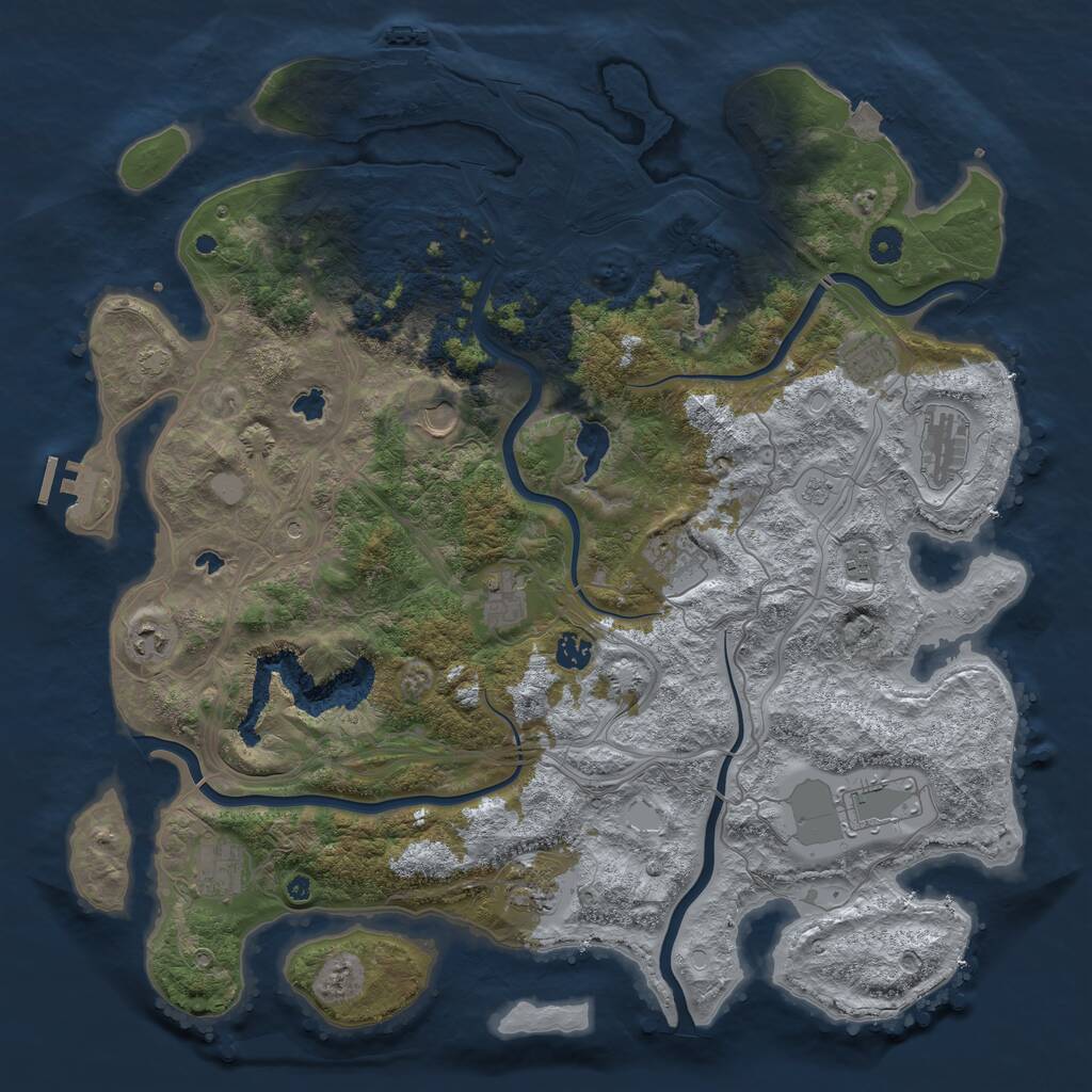 Rust Map: Procedural Map, Size: 4500, Seed: 2412, 17 Monuments