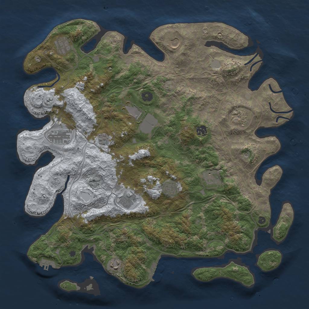 Rust Map: Procedural Map, Size: 4250, Seed: 518132368, 20 Monuments