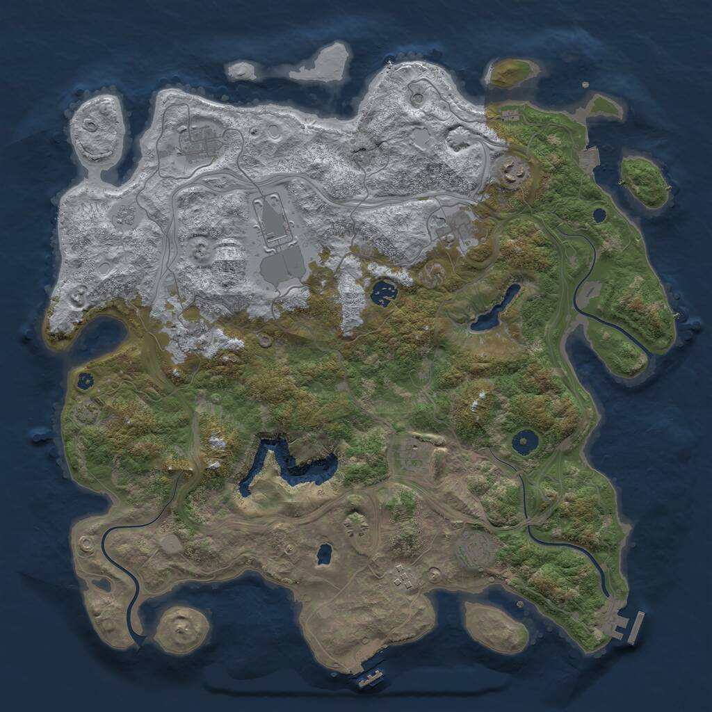 Rust Map: Procedural Map, Size: 4250, Seed: 1249224314, 15 Monuments