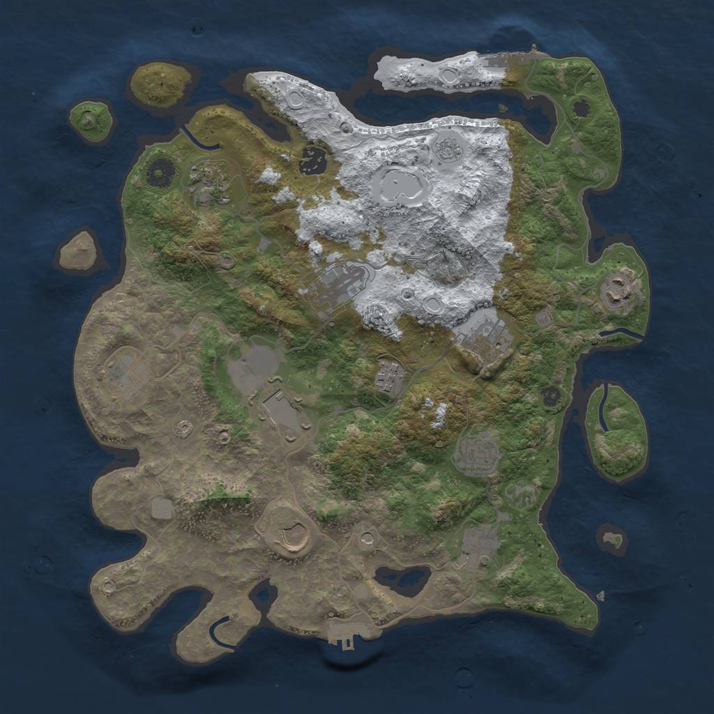 Rust Map: Procedural Map, Size: 3700, Seed: 312969638, 20 Monuments