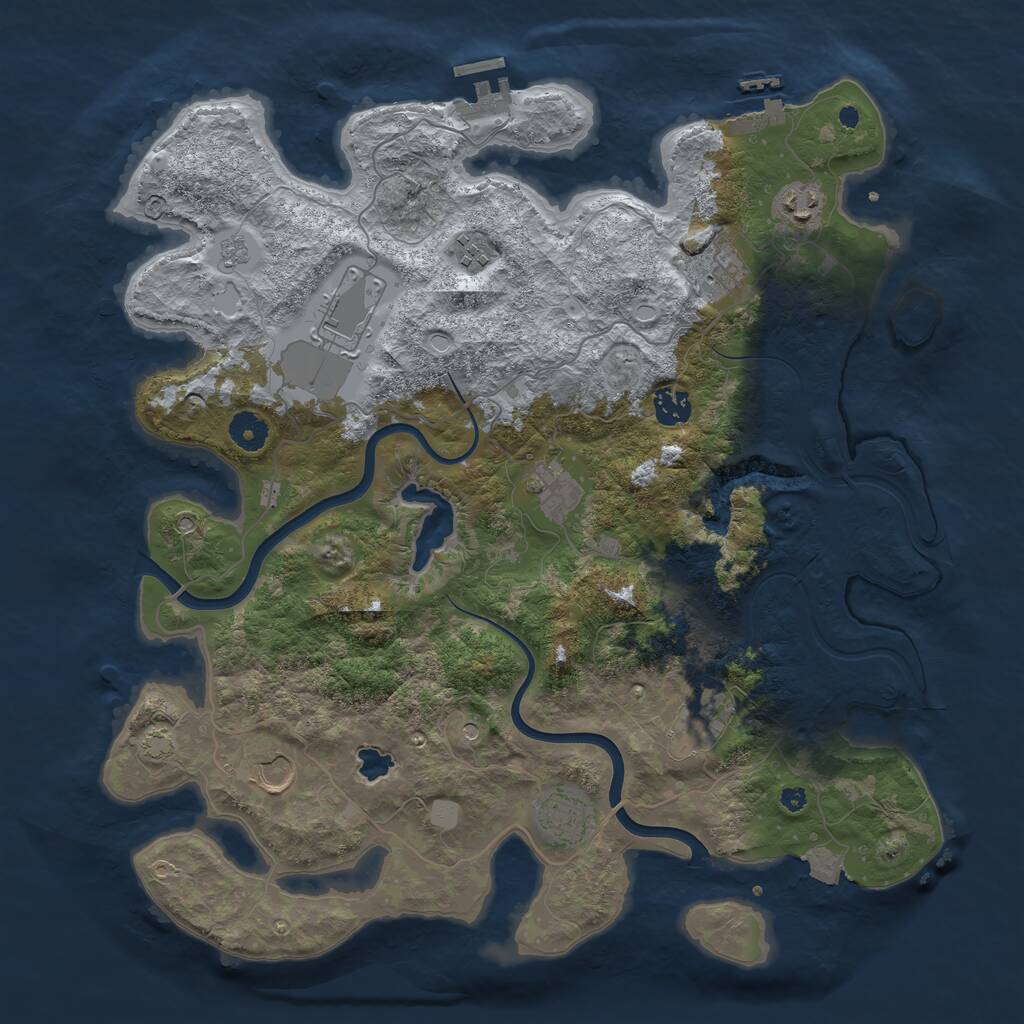 Rust Map: Procedural Map, Size: 4000, Seed: 675987, 15 Monuments