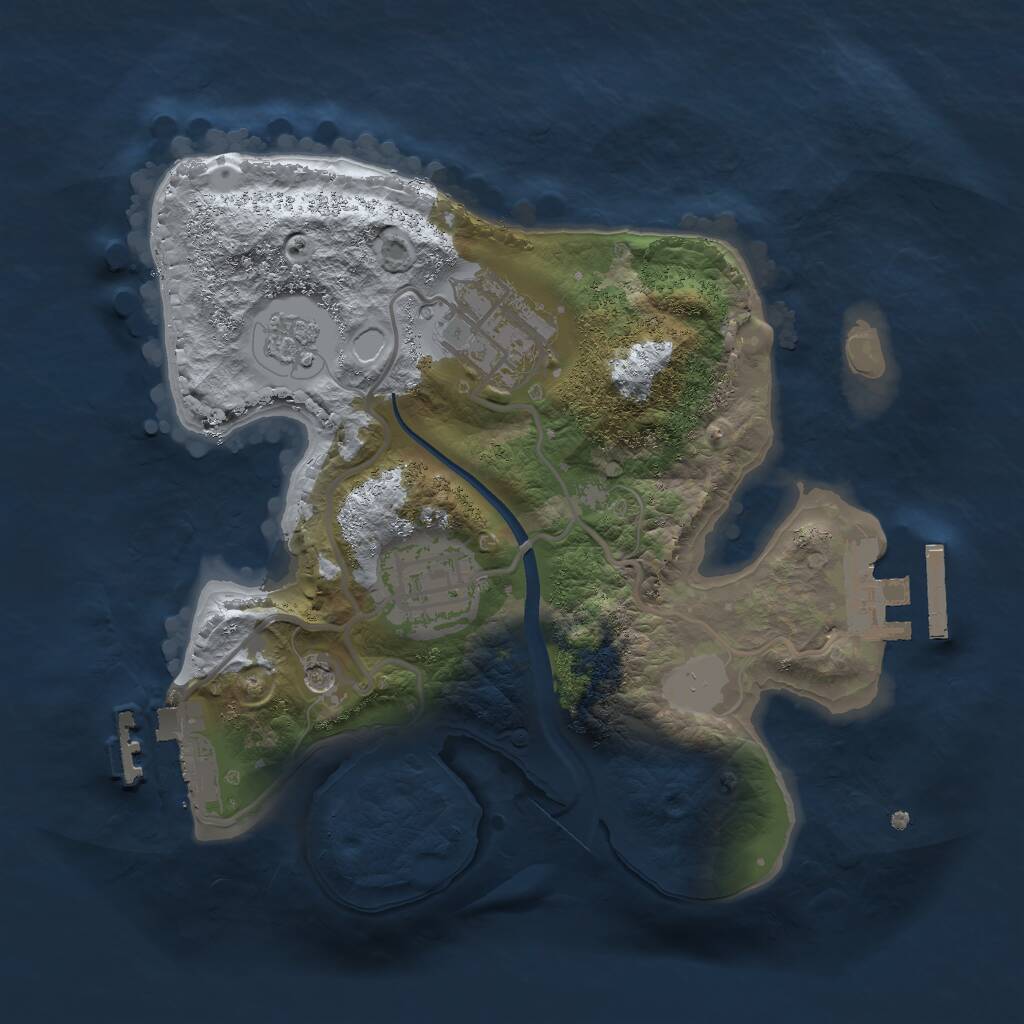 Rust Map: Procedural Map, Size: 2200, Seed: 1255444, 7 Monuments