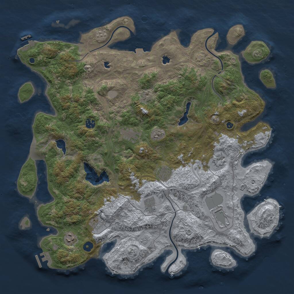 Rust Map: Procedural Map, Size: 4500, Seed: 1721789558, 15 Monuments
