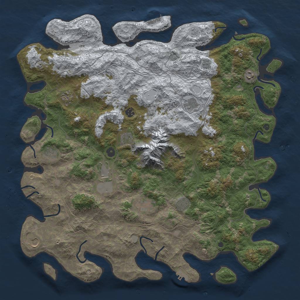Rust Map: Procedural Map, Size: 5000, Seed: 807203070, 20 Monuments
