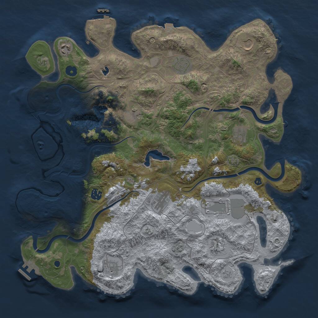 Rust Map: Procedural Map, Size: 4250, Seed: 2448, 17 Monuments