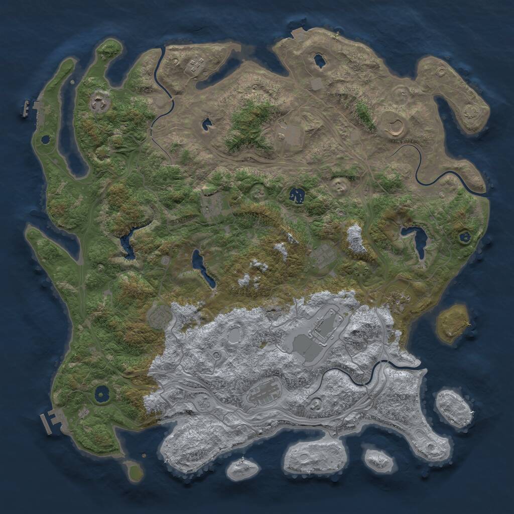 Rust Map: Procedural Map, Size: 4800, Seed: 254865, 17 Monuments