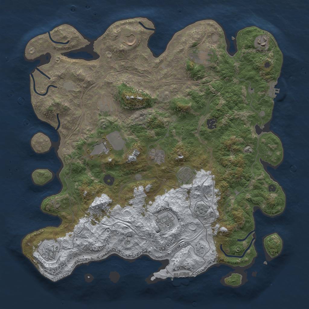 Rust Map: Procedural Map, Size: 4250, Seed: 958735109, 20 Monuments
