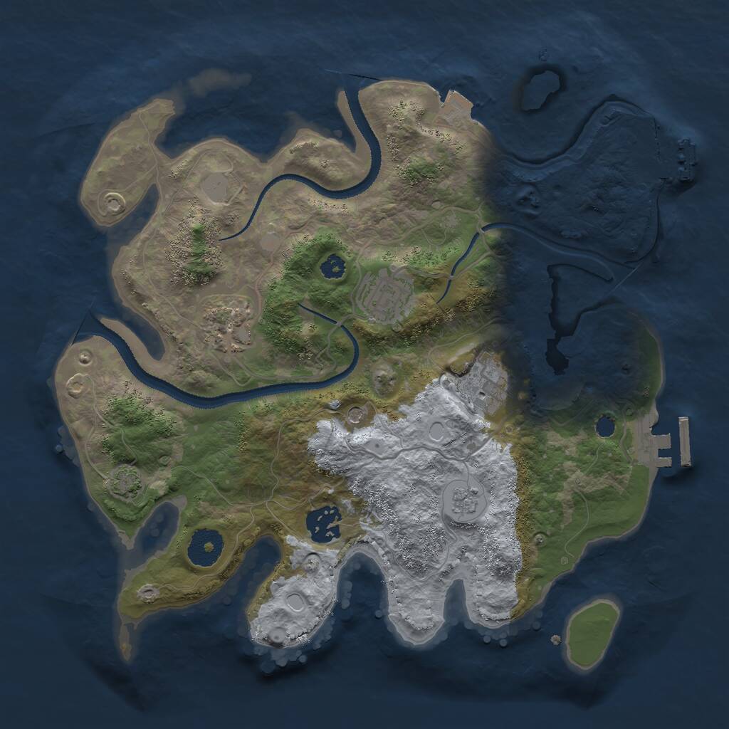 Rust Map: Procedural Map, Size: 3000, Seed: 438220168, 10 Monuments