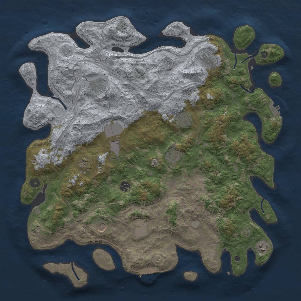 Rust Map: Procedural Map, Size: 4500, Seed: 22712, 18 Monuments