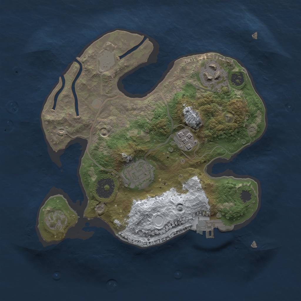 Rust Map: Procedural Map, Size: 2300, Seed: 125534, 9 Monuments