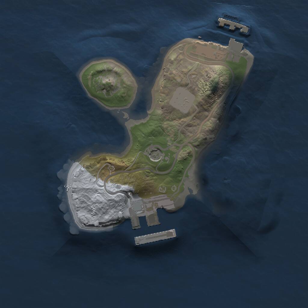 Rust Map: Procedural Map, Size: 1500, Seed: 165, 4 Monuments