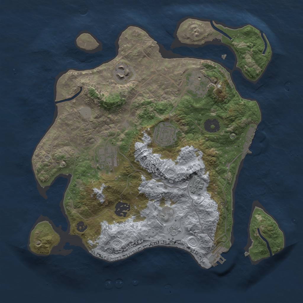 Rust Map: Procedural Map, Size: 3000, Seed: 125534, 14 Monuments
