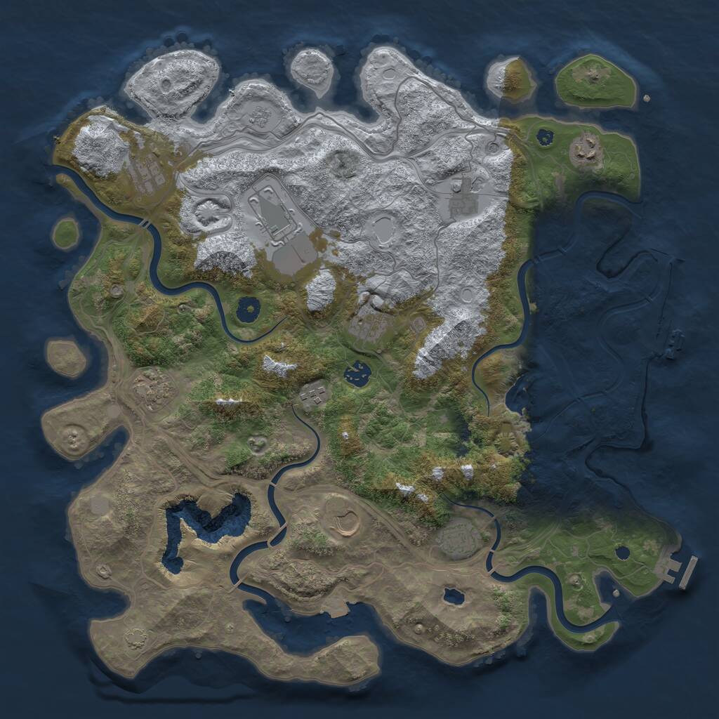 Rust Map: Procedural Map, Size: 4250, Seed: 1946023606, 16 Monuments
