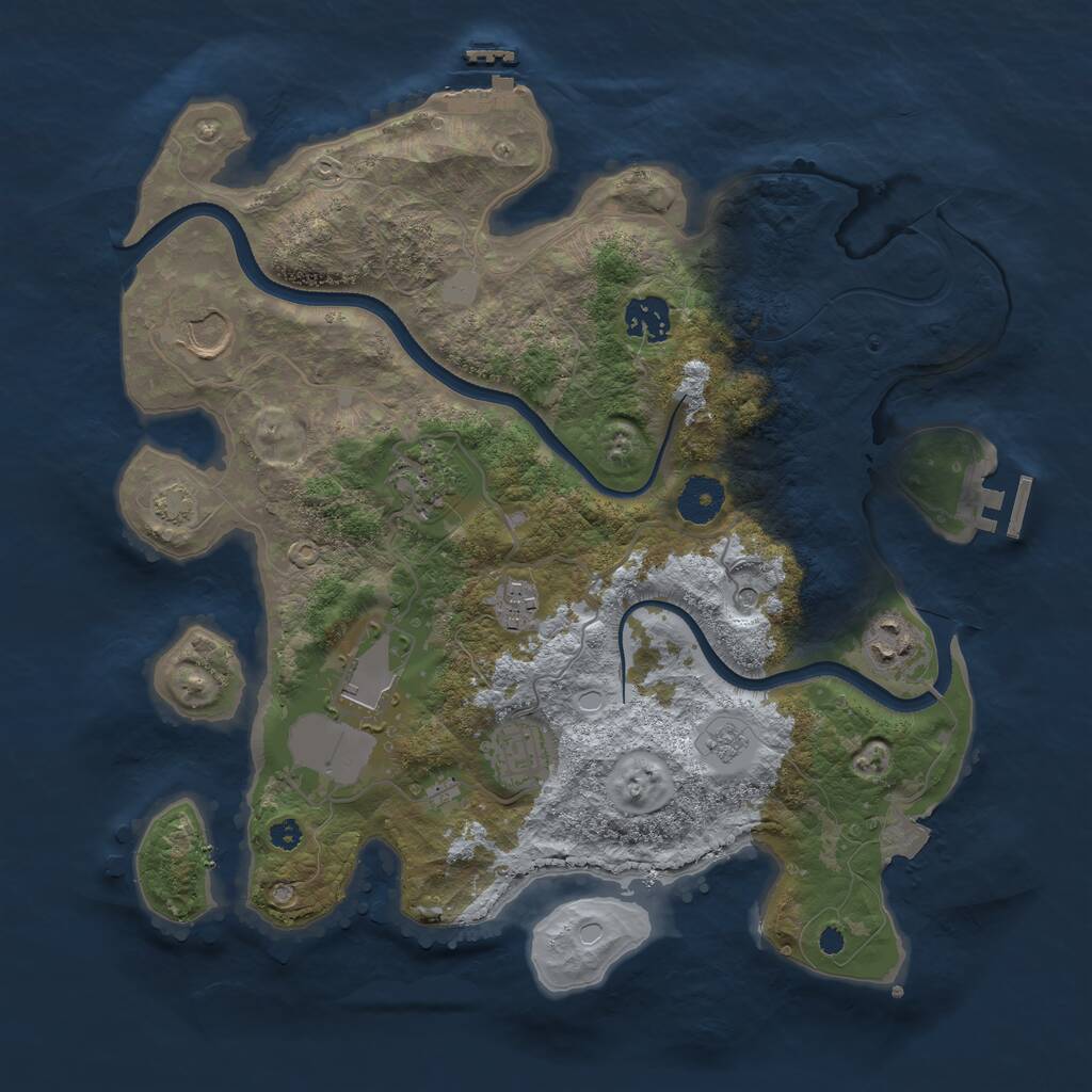 Rust Map: Procedural Map, Size: 3500, Seed: 1660202863, 13 Monuments