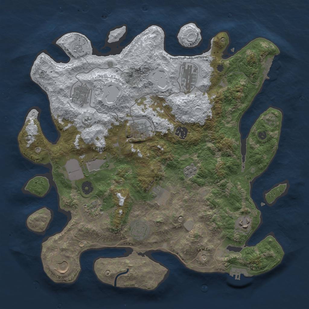 Rust Map: Procedural Map, Size: 3750, Seed: 133109307, 20 Monuments