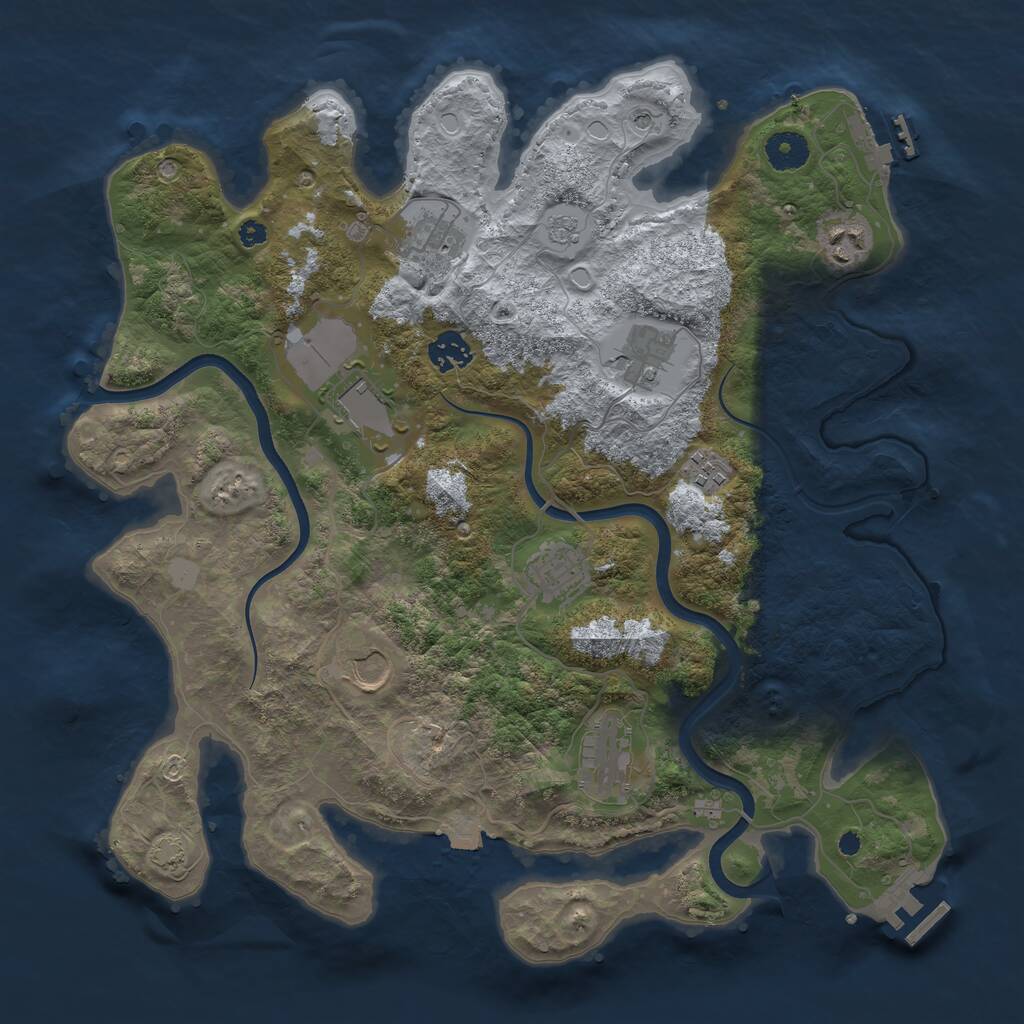 Rust Map: Procedural Map, Size: 3750, Seed: 4999715, 15 Monuments