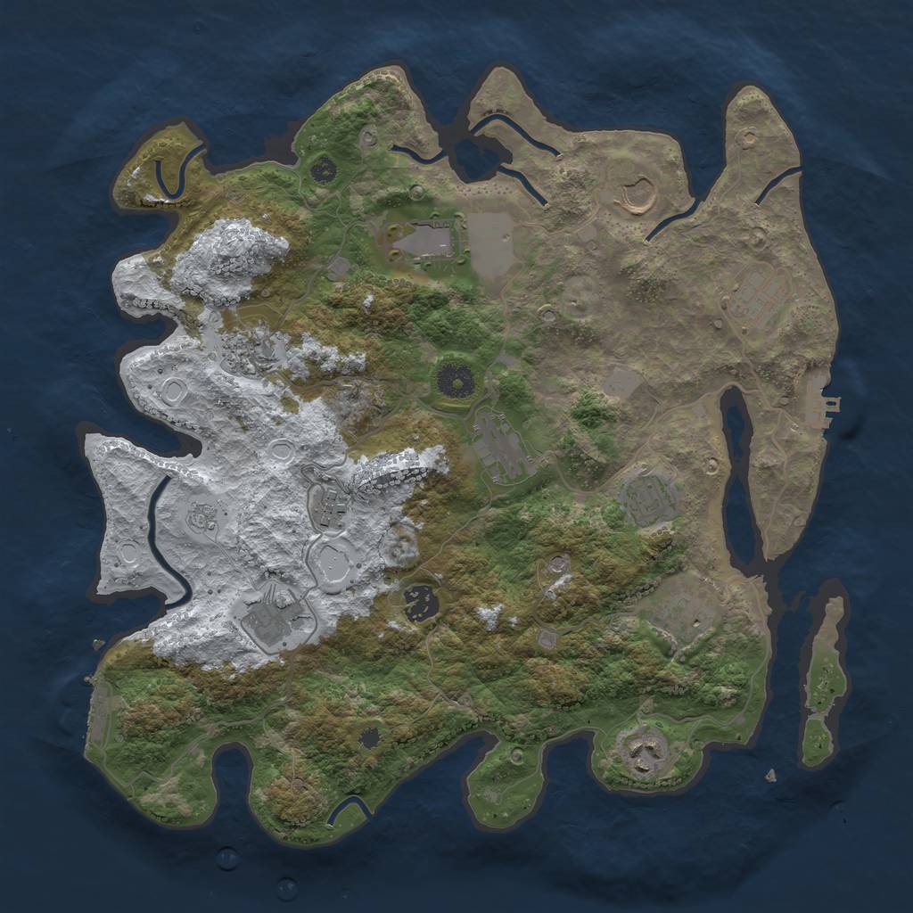 Rust Map: Procedural Map, Size: 3750, Seed: 13162513, 20 Monuments