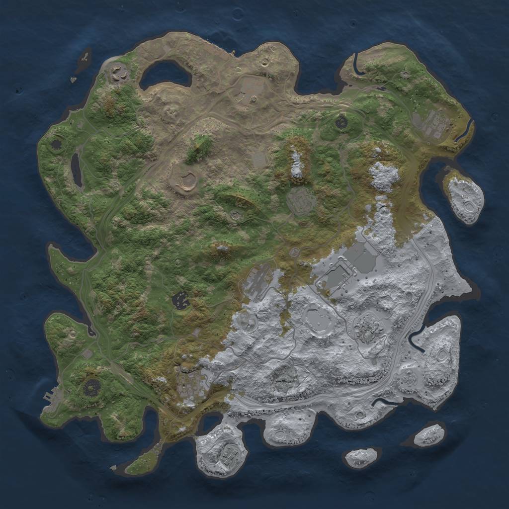 Rust Map: Procedural Map, Size: 4250, Seed: 995660368, 20 Monuments