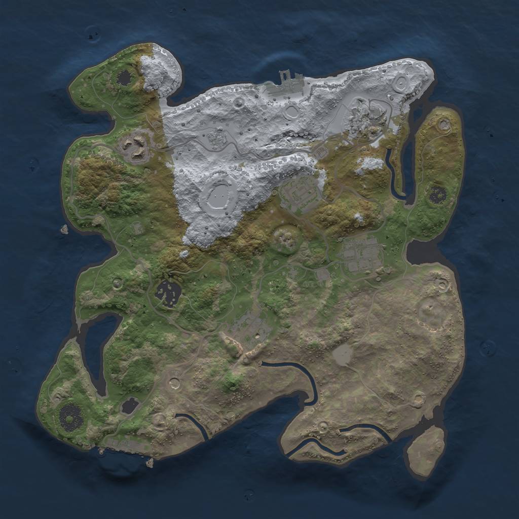 Rust Map: Procedural Map, Size: 3000, Seed: 862531619, 13 Monuments