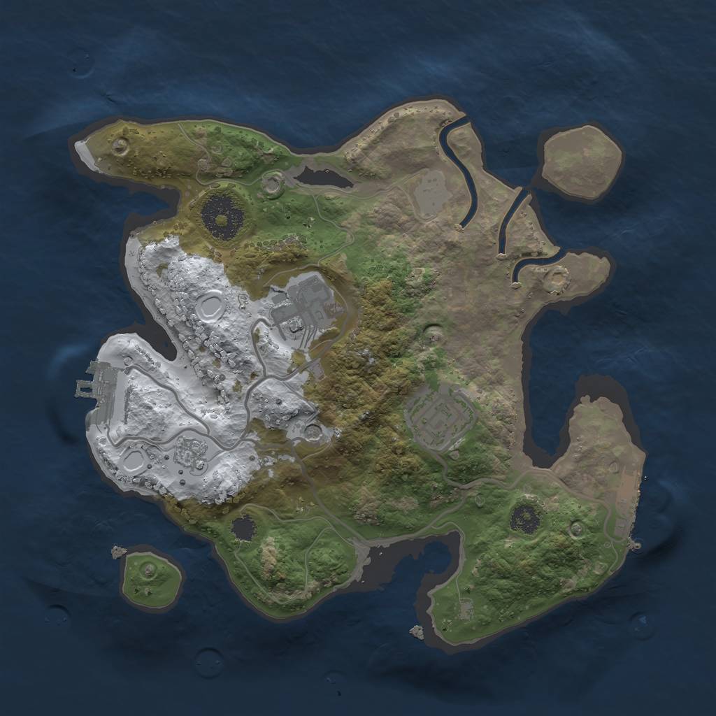 Rust Map: Procedural Map, Size: 2500, Seed: 548714498, 11 Monuments