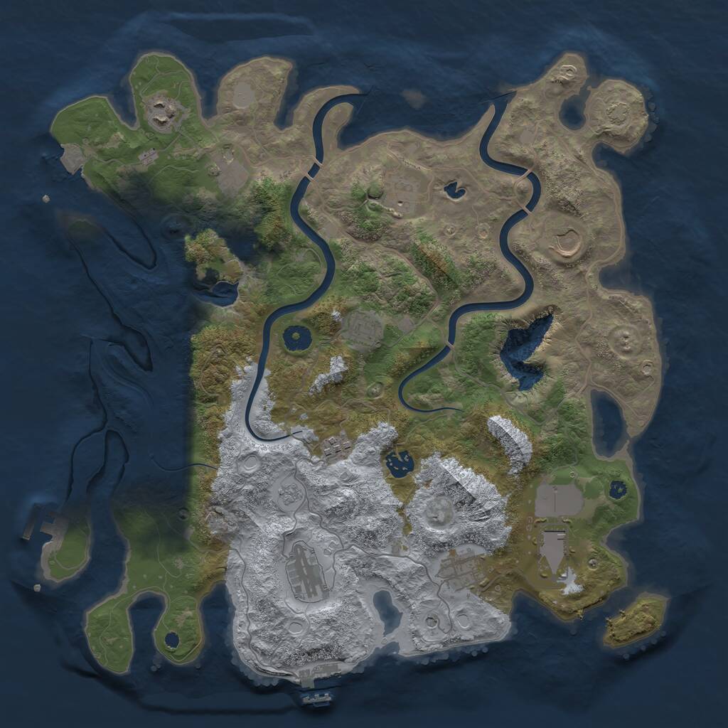 Rust Map: Procedural Map, Size: 4000, Seed: 1868215901, 16 Monuments